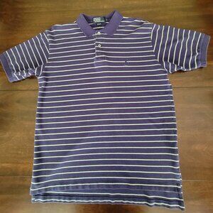 POLO Ralph Lauren Vintage Polo Navy White Striped 90s Men's Size L VTG